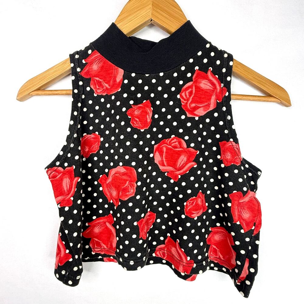 Vintage Forenza Made in Italy Polka Dot Rose Tank Top M